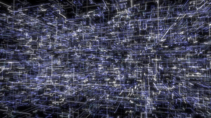 Futuristic glow square edge line big data digital technology background - illustrator technology background concept