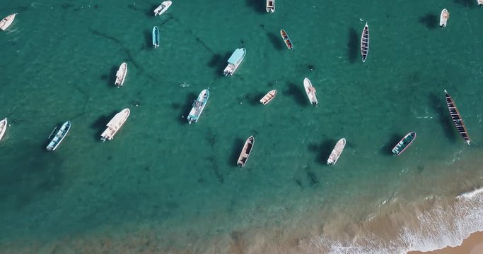 the island gore from which slaves were exported from Africa, turquoise water and yellow sand photographed from the air