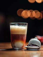 Glass of affogato coffee 