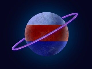 Russian planet illustration with Russia flag color, Russia day background 