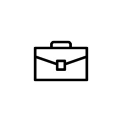 Portfolio bag icon, black line art icon on white background vector illustration for website, mobile application, presentation, infographic, Business bag concept sign design