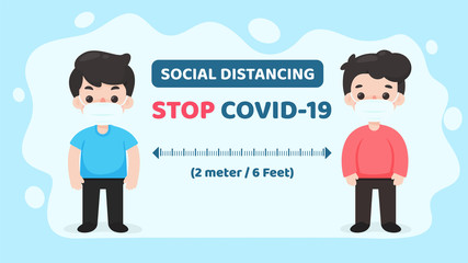 social distancing. Spacing between yourself and others to prevent corona virus infection..
