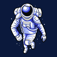 astronaut run on space vector illustration design