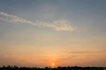 Beautiful clouds sky sunset background