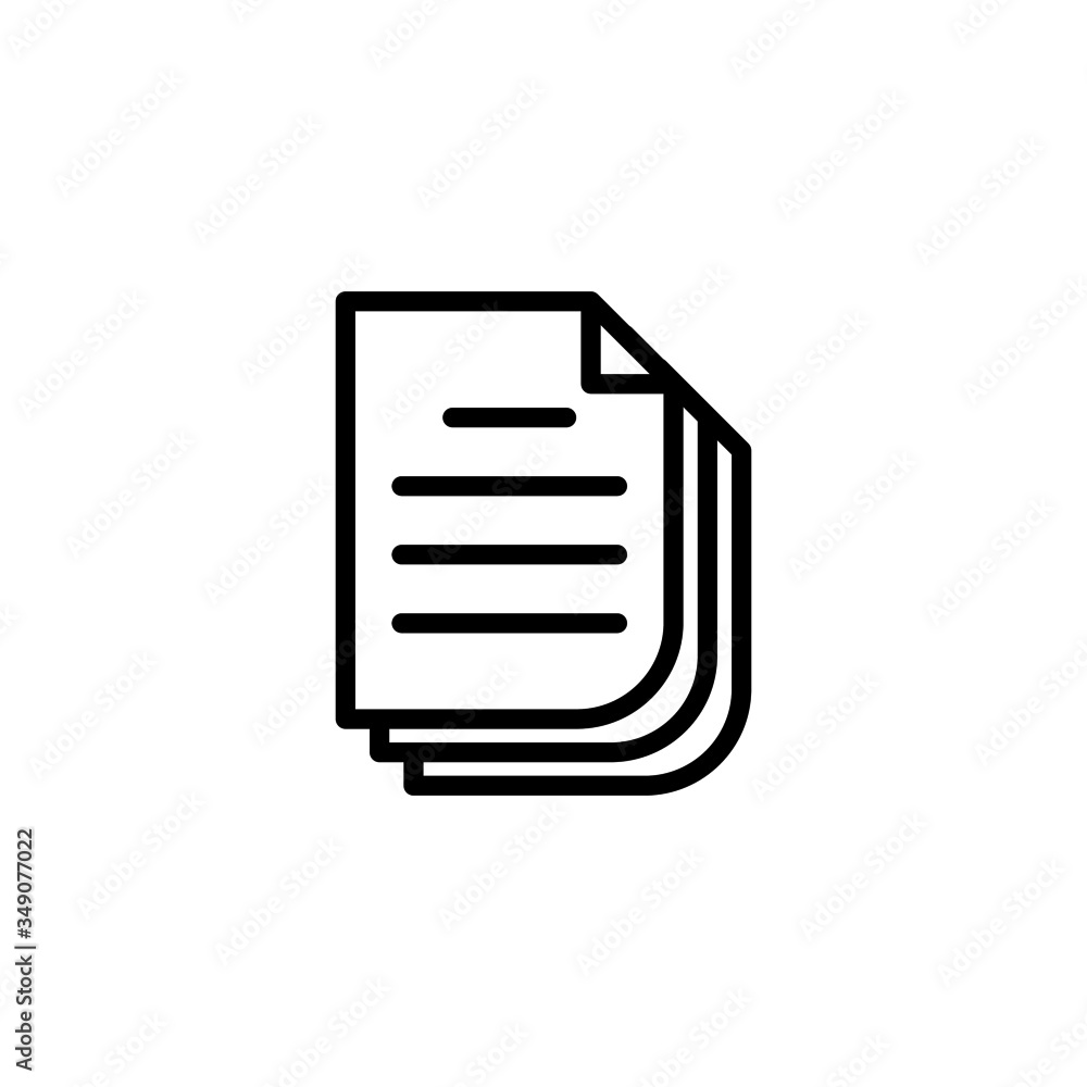 Poster stack of paper vector icon in line art style, filled flat sign for mobile concept and web design, pi