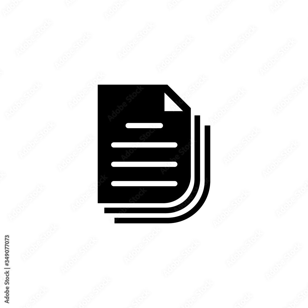 Poster stack of paper vector icon. filled flat sign for mobile concept and web design. pile of document fil