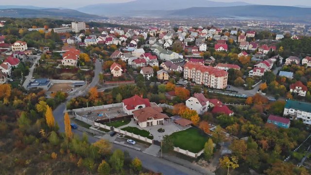 Transcarpathia Uzhhorod Ukraine Europe town in upper view of the city Uzhgorod