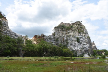 mountain landscape with lake