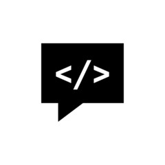 Code Chat, Code Commenting vector icon on white background, Dialogue, chat, script, code, Information technology concept, Vector illustration can be used for topics like coding, soft