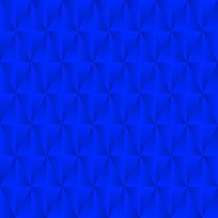 Fototapeta premium Graphic stylish pattern with iridescent triangles and blue squares in zigzag rhombuses.