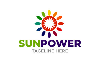 Creative Sun power concept logo design