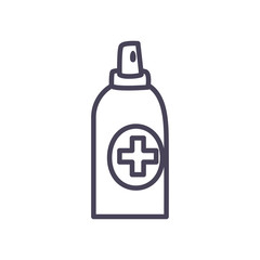 Antibacterial bottle line style icon vector design
