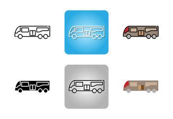 Bus icon set isolated on white background for web design