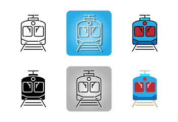 train icon set isolated on white background for web design