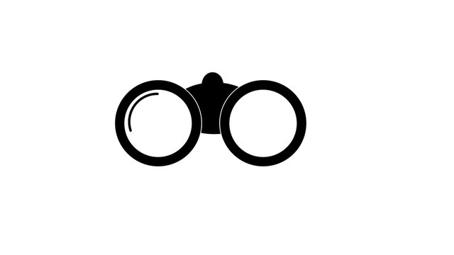 Illustration of binoculars icon on white background