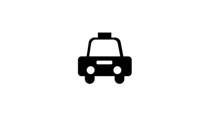 Taxi sign illustration. Flat black icon in white  background