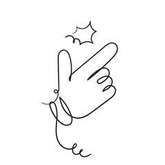hand drawn Finger Snapping Hand Gesture Minimal doodle Line Outline Stroke Icon vector