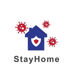 Stay at home icon logo design