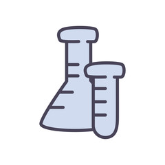 Chemistry flask and tube fill style icon vector design