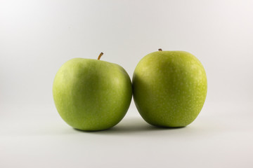 green apple on white background