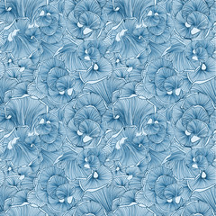 Mushroom pattern in blue color