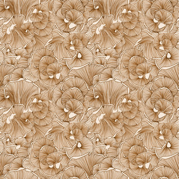 Mushroom pattern in brown color