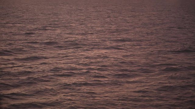 Sunset at the ferry crossing the English  channel 