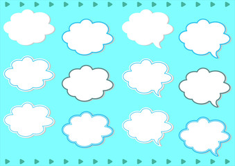 雲　ふきだし　フレーム　セット