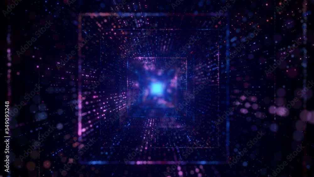 Poster concept of digital, datacenter, motion graphic with particle grid. futuristic big data visualization