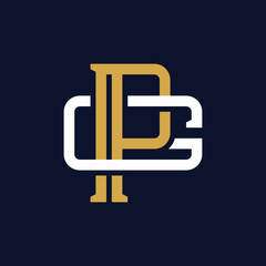 Initial Letter PG GP Monogram Logo Design