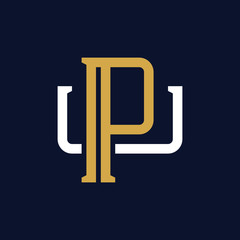 Initial Letter PU UP Monogram Logo Design