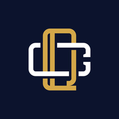 Initial Letter QC CQ Monogram Logo Design