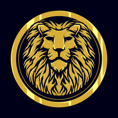 Head lion gold logo