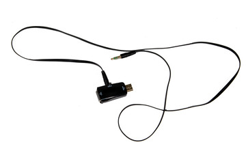 adapter with video and audio jack on a white background