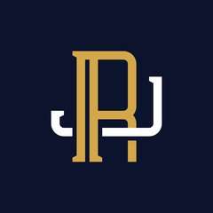 Initial Letter RJ JR Monogram Logo Design