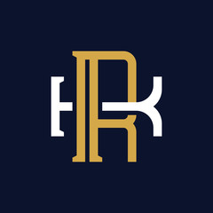 Initial Letter RK KR Monogram Logo Design