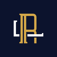 Initial Letter RL LR Monogram Logo Design