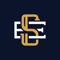 Initial Letter SE ES Monogram Logo Design