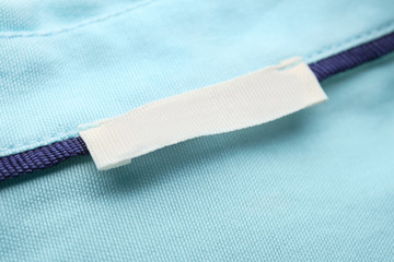 Closeup view of label on clothes