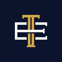 Initial Letter TE ET Monogram Logo Design