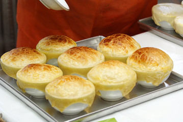 Zuppa soup is thick soup with a croissant-style pastry that is placed on top of it like a hat and is called a hat soup.