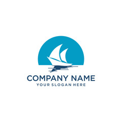 Ship logo illustration. Modern logo design inspiration. Premium Vector