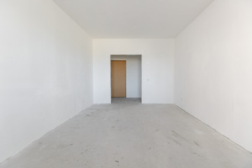 interior of the apartment without decoration in whites colors