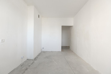 interior of the apartment without decoration in whites colors