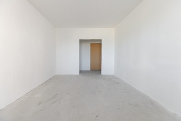 interior of the apartment without decoration in whites colors