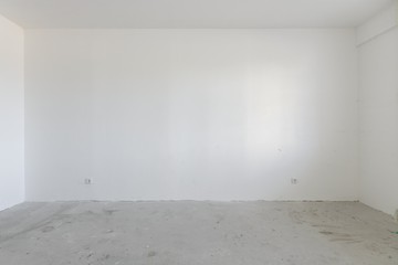 interior of the apartment without decoration in whites colors