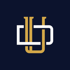 Initial Letter UD DU Monogram Logo Design