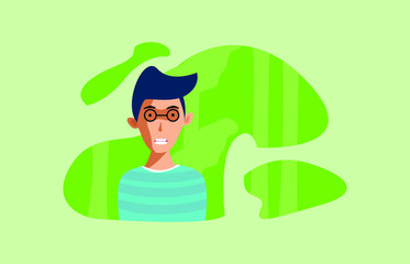 flat vector illustration of a simple person