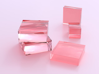 pink glass shape abstract geometric shape 3d rendering