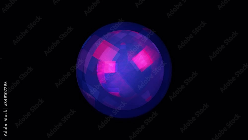 Poster abstract blue and pink sci-fi technology ball isolated transparent in alpha channel. abstract scienc